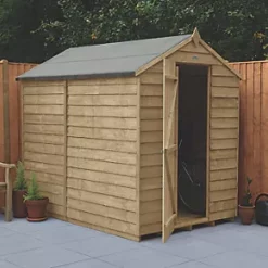 Forest 5' x 7' (Nominal) Apex Overlap Timber Shed with Base & Assembly