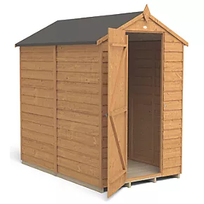 Forest 4' x 6' (Nominal) Apex Overlap Timber Shed with Base - Image 3