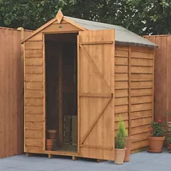 Forest 4' x 6' (Nominal) Apex Overlap Timber Shed with Base