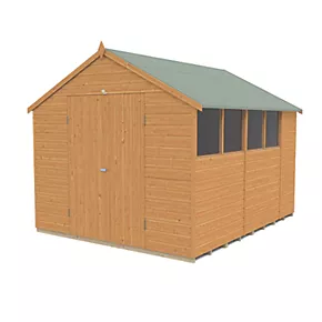 Forest Delamere 8' x 9' 6" (Nominal) Apex Shiplap T&G Timber Shed - Image 2