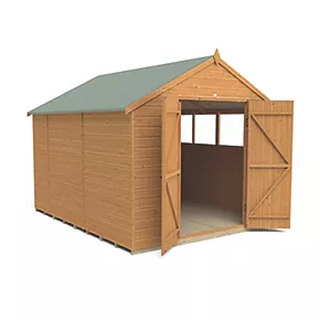Forest Delamere 8' x 9' 6" (Nominal) Apex Shiplap T&G Timber Shed - Image 3