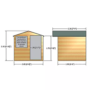Shire Abri 6' 6" x 6' 6" (Nominal) Apex Shiplap T&G Timber Shed - Image 3