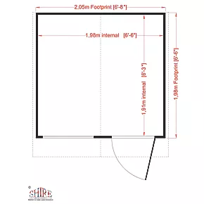 Shire Abri 6' 6" x 6' 6" (Nominal) Apex Shiplap T&G Timber Shed - Image 4