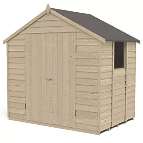 Forest 7' x 5' (Nominal) Apex Overlap Timber Shed with Base & Assembly - Image 2