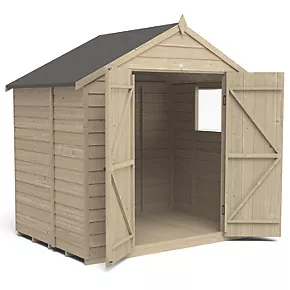 Forest 7' x 5' (Nominal) Apex Overlap Timber Shed with Base & Assembly - Image 3
