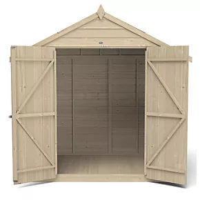 Forest 7' x 5' (Nominal) Apex Overlap Timber Shed with Base & Assembly - Image 4