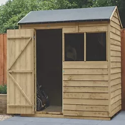 Forest 6' x 4' (Nominal) Reverse Apex Overlap Timber Shed with Base