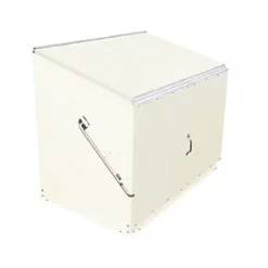 Trimetals Stowaway 4' 6" x 3' (Nominal) Pent Metal Tool Store with Base Cream