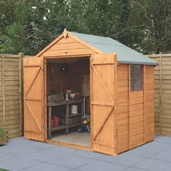 Forest Delamere 7' x 5' (Nominal) Apex Shiplap T&G Timber Shed with Base