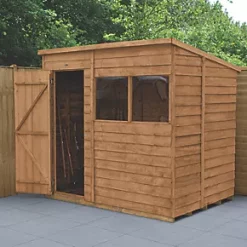 Forest 7' x 5' (Nominal) Pent Overlap Timber Shed with Assembly