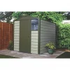 Trimetals Titan 660 6' x 6' (Nominal) Apex Metal Shed Olive / Moorland Green