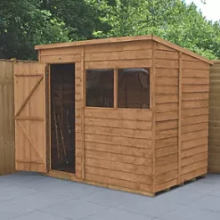 Forest 7' x 5' (Nominal) Pent Overlap Timber Shed with Base