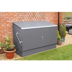 Trimetals 6' 6" x 3' (Nominal) Pent Metal Bike Store with Base Anthracite Grey