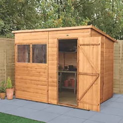 Forest Delamere 7' 6" x 6' (Nominal) Pent Shiplap T&G Timber Shed