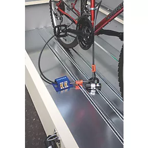 Trimetals Protect A Cycle 6' 6" x 3' (Nominal) Pent Metal Bike Store with Base Cream - Image 3