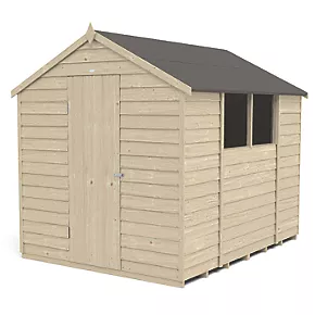 Forest 6' x 8' (Nominal) Apex Overlap Timber Shed with Base - Image 2