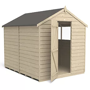 Forest 6' x 8' (Nominal) Apex Overlap Timber Shed with Base - Image 3