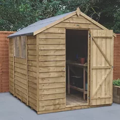 Forest 6' x 8' (Nominal) Apex Overlap Timber Shed with Base
