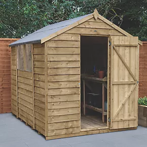 Forest 6' x 8' (Nominal) Apex Overlap Timber Shed with Base