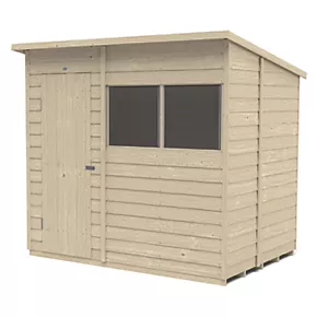 Forest 7' x 5' (Nominal) Pent Overlap Timber Shed with Base - Image 2