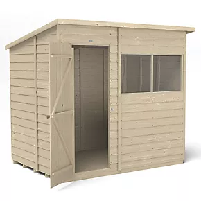 Forest 7' x 5' (Nominal) Pent Overlap Timber Shed with Base - Image 3