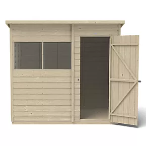 Forest 7' x 5' (Nominal) Pent Overlap Timber Shed with Base - Image 4