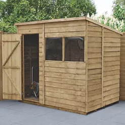 Forest 7' x 5' (Nominal) Pent Overlap Timber Shed with Base