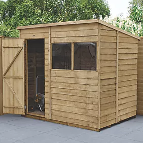 Forest 7' x 5' (Nominal) Pent Overlap Timber Shed with Base