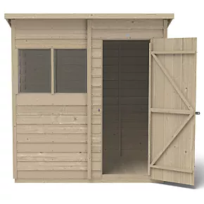 Forest 6' x 4' (Nominal) Pent Overlap Timber Shed with Base - Image 4