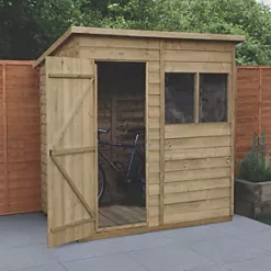 Forest 6' x 4' (Nominal) Pent Overlap Timber Shed with Base