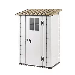 Shire Tuscany Evo 100 4' x 2' 6" (Nominal) Pent Plastic Tool Store Grey & Brown