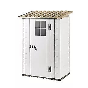 Shire Tuscany Evo 100 4' x 2' 6" (Nominal) Pent Plastic Tool Store Grey & Brown