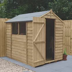 Forest 5' x 7' (Nominal) Apex Overlap Timber Shed with Base