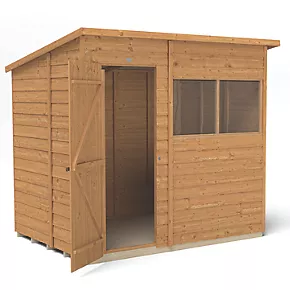 Forest 7' x 5' (Nominal) Pent Overlap Timber Shed with Base & Assembly - Image 3