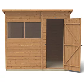Forest 7' x 5' (Nominal) Pent Overlap Timber Shed with Base & Assembly - Image 4