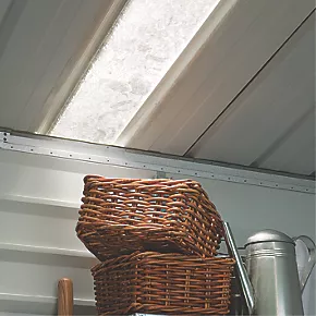 Yardmaster 9' 6" x 6' (Nominal) Apex Shiplap Metal Shed Stone Grey - Image 6