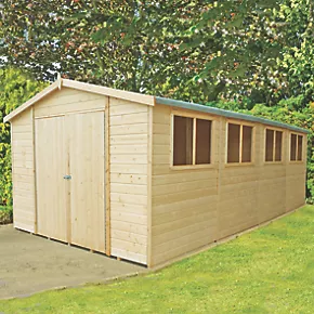 Shire 10' x 19' 6" (Nominal) Apex Shiplap Timber Workshop - Image 2