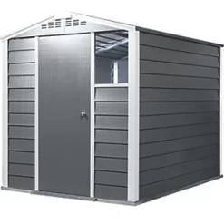 Trimetals Titan 640 6' 6" x 5' (Nominal) Apex Metal Shed 2-Tone Grey