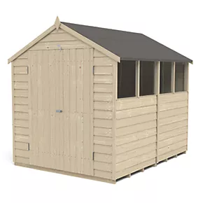 Forest 6' x 8' (Nominal) Apex Overlap Timber Shed with Base & Assembly - Image 2