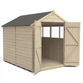 Forest 6' x 8' (Nominal) Apex Overlap Timber Shed with Base & Assembly - Image 3