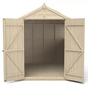 Forest 6' x 8' (Nominal) Apex Overlap Timber Shed with Base & Assembly - Image 4