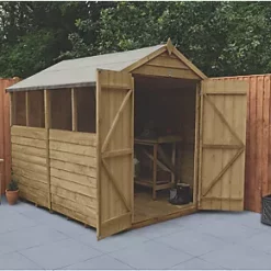 Forest 6' x 8' (Nominal) Apex Overlap Timber Shed with Base & Assembly