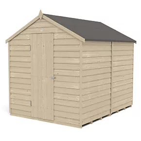 Forest 6' x 8' (Nominal) Apex Overlap Timber Shed with Base & Assembly - Image 2