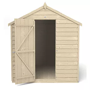 Forest 6' x 8' (Nominal) Apex Overlap Timber Shed with Base & Assembly - Image 4