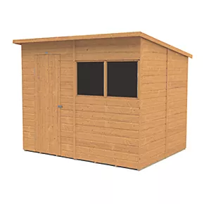 Forest Delamere 7' 6" x 6' (Nominal) Pent Shiplap T&G Timber Shed with Assembly - Image 2