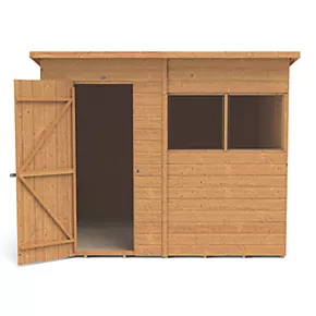 Forest Delamere 7' 6" x 6' (Nominal) Pent Shiplap T&G Timber Shed with Assembly - Image 3