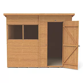 Forest Delamere 7' 6" x 6' (Nominal) Pent Shiplap T&G Timber Shed with Assembly - Image 4
