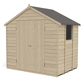 Forest 7' x 5' (Nominal) Apex Overlap Timber Shed with Assembly - Image 2