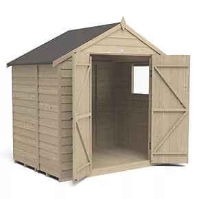 Forest 7' x 5' (Nominal) Apex Overlap Timber Shed with Assembly - Image 3