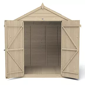 Forest 7' x 5' (Nominal) Apex Overlap Timber Shed with Assembly - Image 4